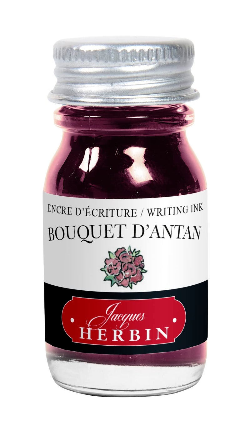 Jacques Herbin - Ref 11564T - Writing Ink for Fountain Pens & Rollerball Pens - Bouquet dâ€™Antan/Bouquet of Yesterday - 10ml Bottle - No Packaging, Zero Waste Objective - Pink-Coloured Ink - Image 1